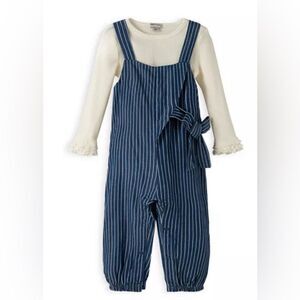 Habitual Bloomingdale’s Samantha Ribbed Top & Pinstriped Jumpsuit Set
